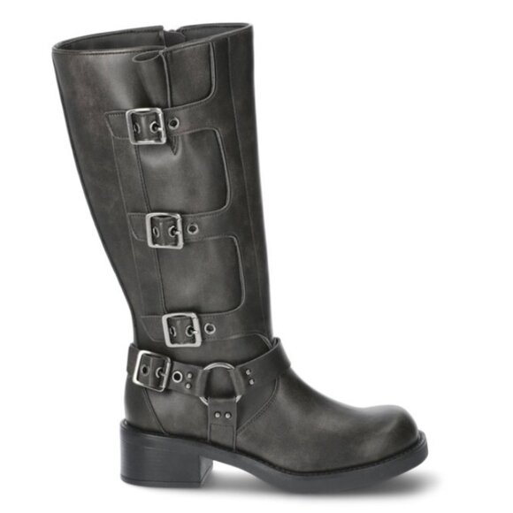 Madden NYC Women's Faux Leather Tall Moto Boots Size 10M, Brown - Picture 1 of 6